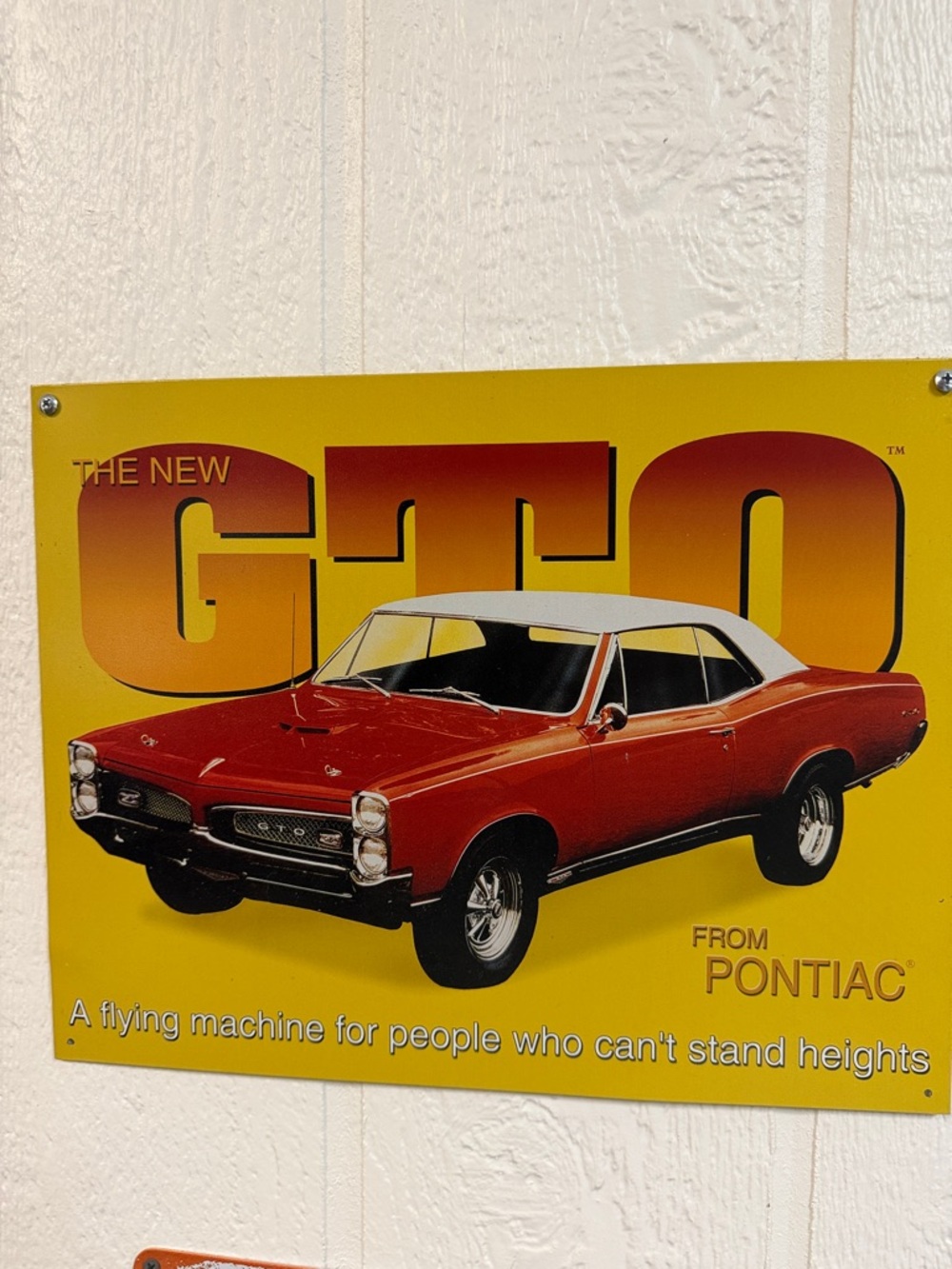 GTO Yellow and Red Vintage-Style Wall Sign